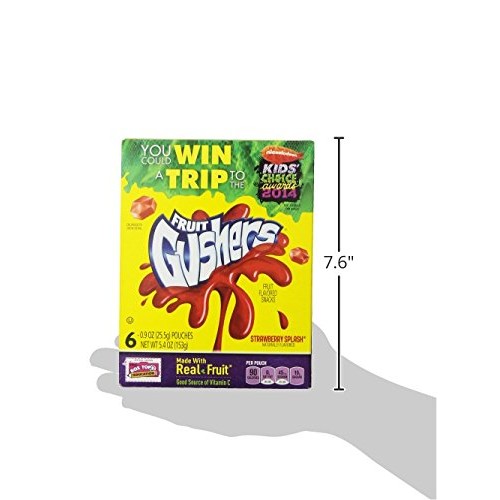 Fruit Gushers Fruit Snacks - Strawberry Splash - 5.4 Ounces 6 P