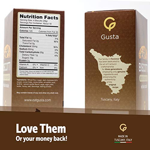 Gusta Authentic Biscotti Cookies Made in Tuscany, Italy - Chocol...