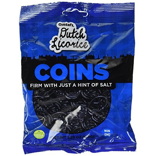 Gustafs Dutch Licorice Coins - Bag Of 5.2Oz - 150G