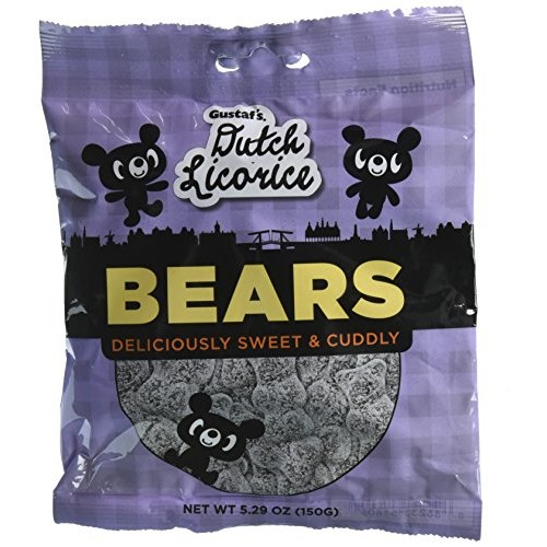 Gustafs Sugar Licorice Bears 5.2 Oz Retail Bag