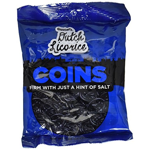 Gustafs Traditional Dutch Coin Licorice 5.2 Oz Bag Pack Of 3