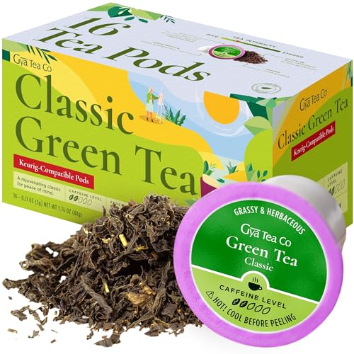 Gya Tea Co Classic Green Tea K Cups for Keurig - Mildly Caffeina...