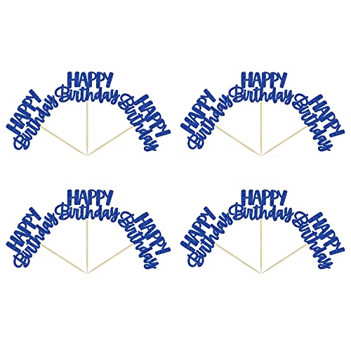 Gyufise 24Pcs Happy Birthday Cupcake Toppers Glitter Birthday Cu