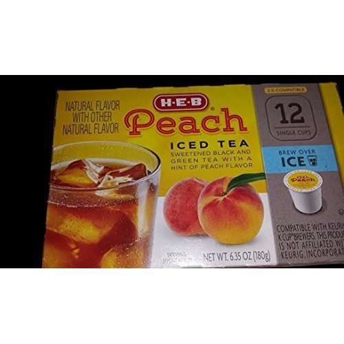 H.E.B Peach Iced Tea 12 Single Cups Compatible With Keurig K-Cup