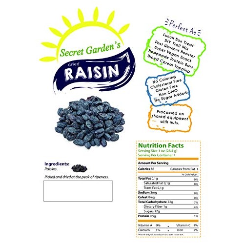 Black Dried Fresh Raisins Seedless, Ready To Eat Resealable Bag