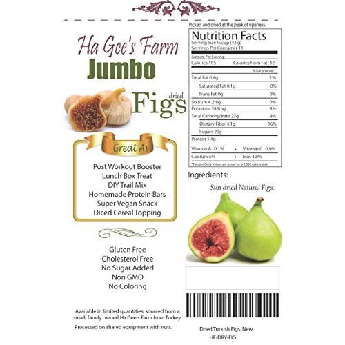 Jumbo Dried Turkish Figs Ready To Eat Resealable Bag 2 Lb