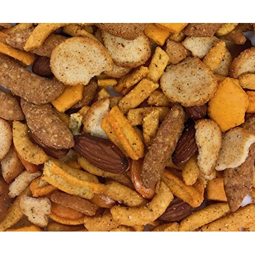 Spicy Snack Mix. Crunchy Bar Food, Blend Of Cheese Crackers, Caj