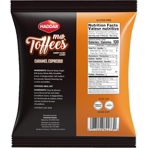 Haddar Caramel Espresso Milk Toffee Candy 8Oz | Chewy, All Natur