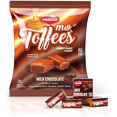 Haddar Milk Chocolate Toffee Candy 8oz | Chewy, All Natural, Glu...