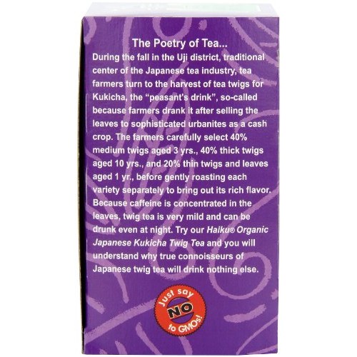 Haiku Japanese Kukicha Twig, 100% Organic, 16-Count Tea Bags Pa
