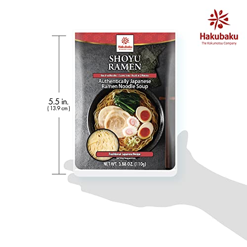 Hakubaku Japanese Ramen Noodle Soup, SHOYU, 3.88oz Pack of 6, ...
