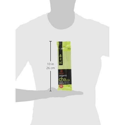 Hakubaku Organic Green Tea Soba Noodles No Salt Added, 7-Ounce