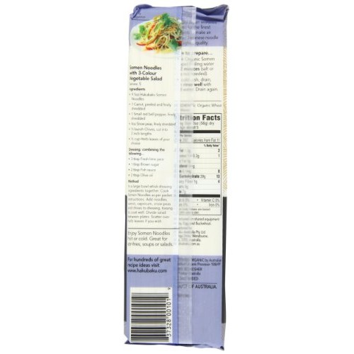 Hakubaku Organic Somen, Authentic Japanese Wheat Noodles, No Sal