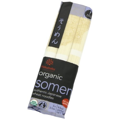 Hakubaku Organic Somen, Authentic Japanese Wheat Noodles, No Sal