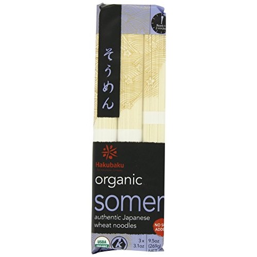 Hakubaku Organic Somen, Authentic Japanese Wheat Noodles, No Sal