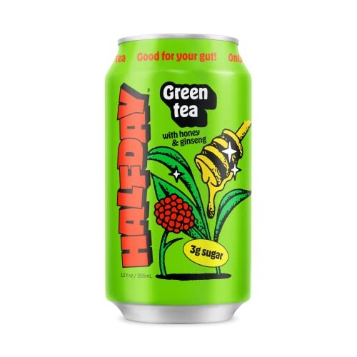 Halfday Prebiotic Green Tea with Honey and Ginseng 12-Pack - Nos...