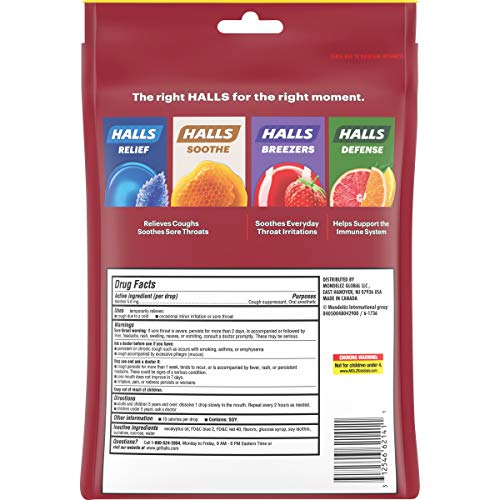 Halls Cherry Cough Drops - With Menthol - 960 Drops 12 Bags Of