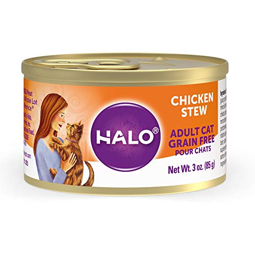 Halo Grain Free Natural Wet Cat Food, Chicken Stew, 3-Ounce Can