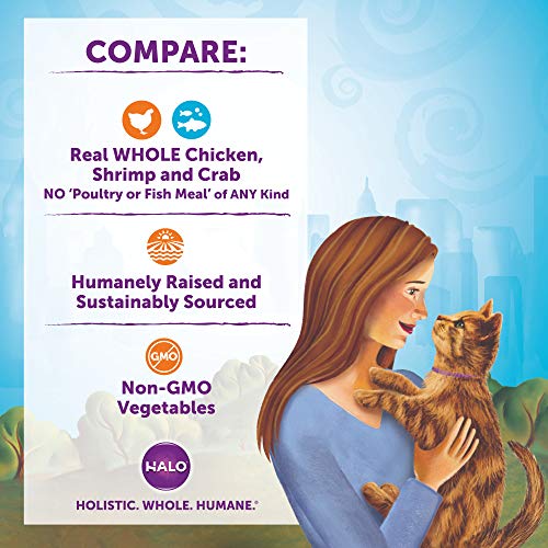 Halo Grain Free Natural Wet Cat Food, Chicken, Shrimp &Amp; Crab Ste