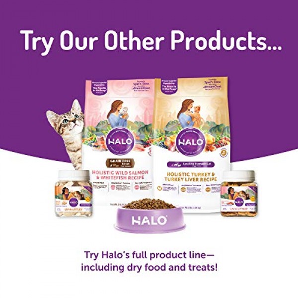Halo Grain Free Natural Wet Cat Food, Chicken, Shrimp & Crab Ste...
