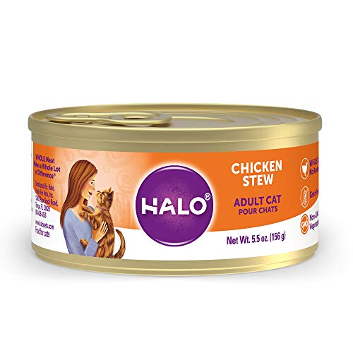 Halo Grain Free Natural Wet Cat Food, Chicken Stew, 5.5-Ounce Ca