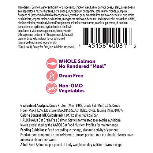 Halo Purely For Pets Spots Stew For Cats Succulent Salmon 5-1/2