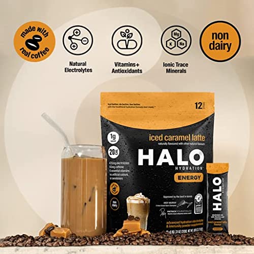 HALO Hydration Iced Caramel Latte 12 Sticks