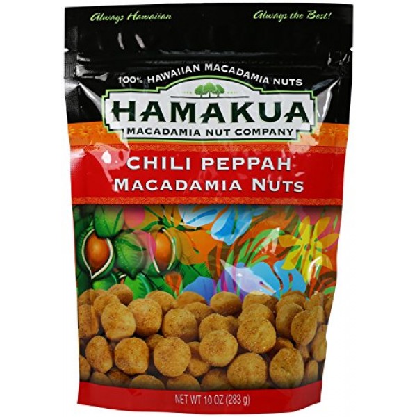 Hamakua Hawaiian Chili Peppah Flavored Macadamia Nuts 10Oz Bag