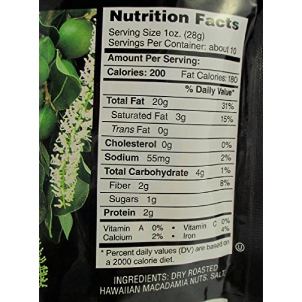 Hamakua Macadamia Nuts Lightly Salted in ReSealable Pouch 10 Ou...