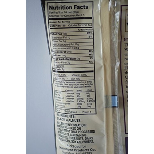 Hammons Black Walnuts, Fancy Large, 4 Oz, Highest Protein Nut, H