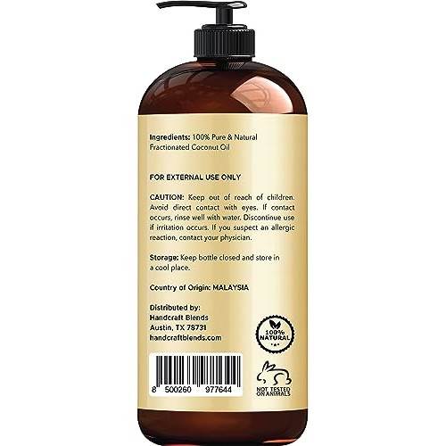 Handcraft Blends Fractionated Coconut Oil - 16 Fl Oz - 100% Pure...