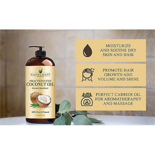 Handcraft Blends Fractionated Coconut Oil - 16 Fl Oz - 100% Pure...