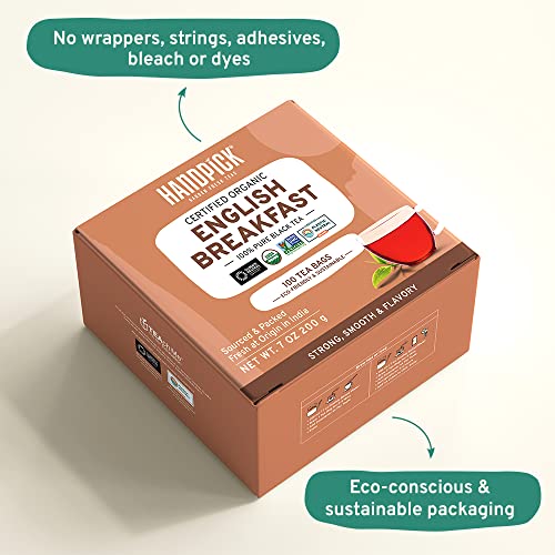 HANDPICK, Organic English Breakfast Black Tea Bags 100 Count U...