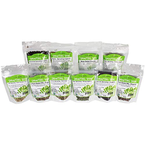 Sprouting Seed Super Sampler- Organic- 2.5 Lbs of 10 Different D...