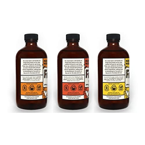 Hanys Harvest Fire Cider Sampler Pack, 8 oz Glass Bottles, All ...