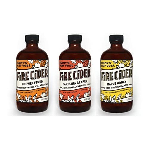 Hanys Harvest Fire Cider Sampler Pack, 8 oz Glass Bottles, All ...