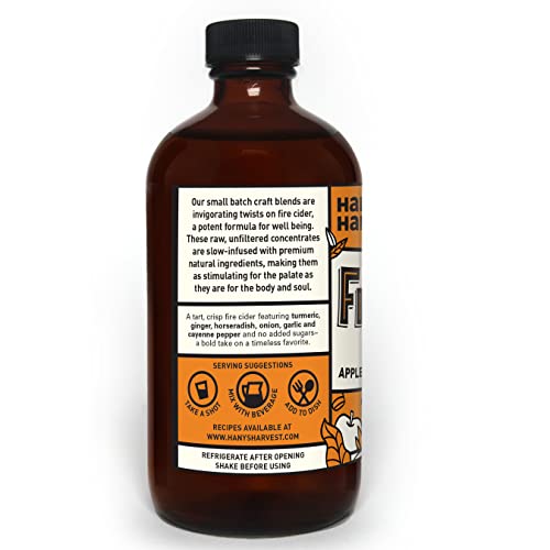 Hanys Harvest Unsweetened Fire Cider, 16 oz Glass Bottle, All N...