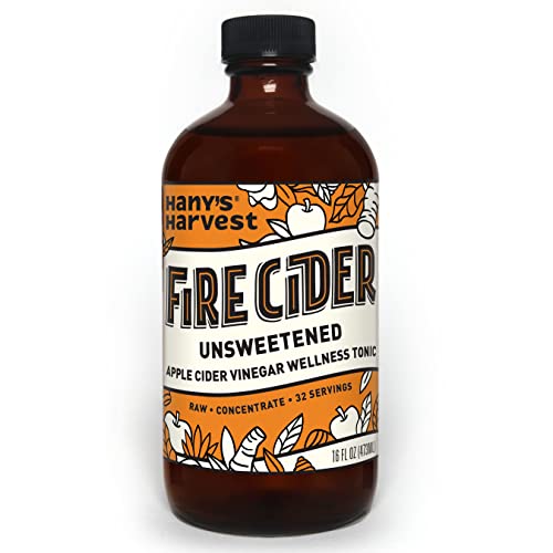 Hanys Harvest Unsweetened Fire Cider, 16 oz Glass Bottle, All N...