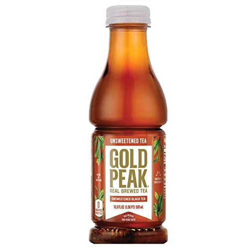 Gold Peak Unsweet Tea 16.9oz, 15 Pack Bottles, Black Tea