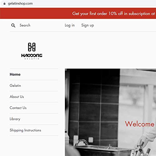 Haodong Beef Gold Leaf Gelatin Sheets - 1Kg/2.2Lbs 200Bloom -