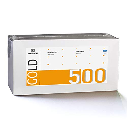 Haodong Beef Gold Leaf Gelatin Sheets - 1Kg/2.2Lbs 200Bloom -