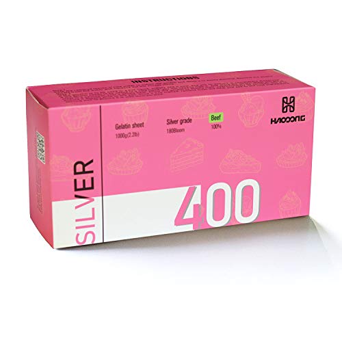 Haodong Beef Silver Leaf Gelatin Sheets - 1Kg/2.2Lbs 2.5G/Sheet