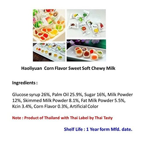 Haoliyuan Corn Flavor Sweet Soft Chewy Milk Candy, 100 Pieces 3