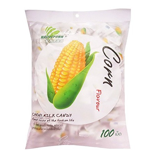 Haoliyuan Corn Flavor Sweet Soft Chewy Milk Candy, 100 Pieces 3