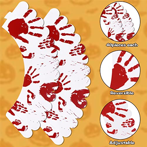40 Pcs Halloween Cupcake Toppers Set Including 40 Pcs Bloody Zom