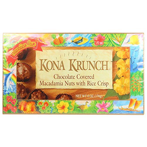 Hawaiian Sun Kona Krunch Chocolate Macadamia Nut Candies 6 Boxes