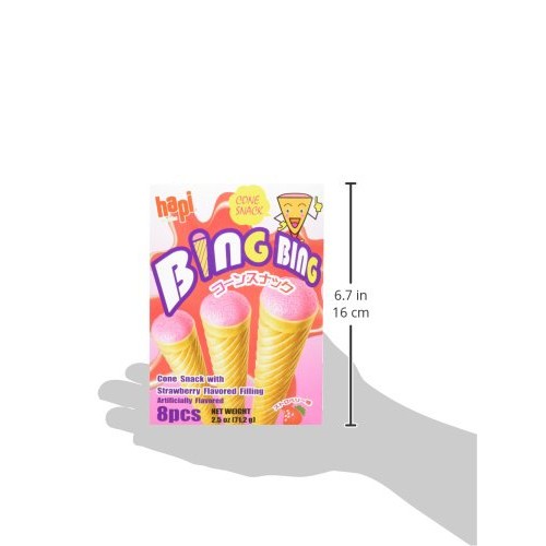 Hapi Bing Bing Cone Snack With Strawberry Flavored Filling, 2.51