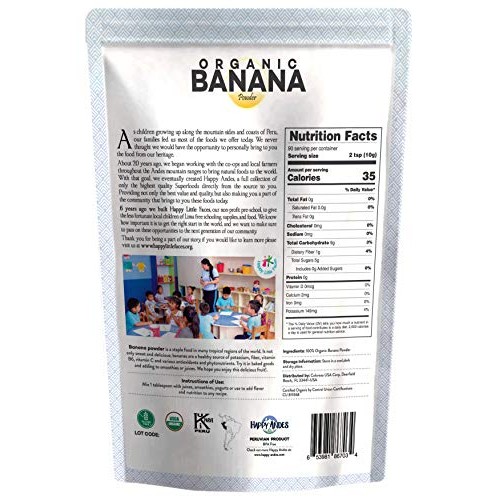 Happy Andes Organic Banana Powder 1Lb - Fresh Pure Raw Powdered