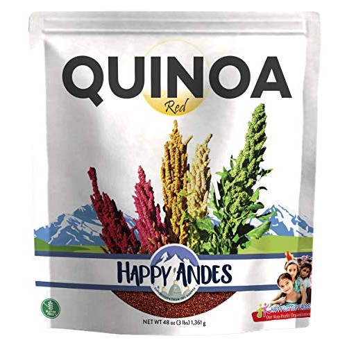 Happy Andes Red Quinoa 3 Lbs - Non Gluten, Whole Grain Rice Subs