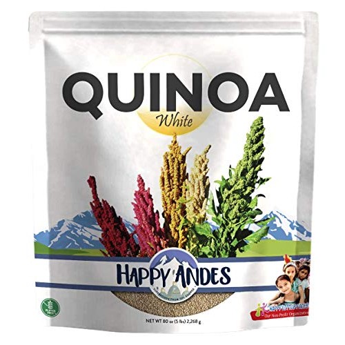 Happy Andes White Quinoa 5 Lbs - Gluten-Free, Whole Grain Natura